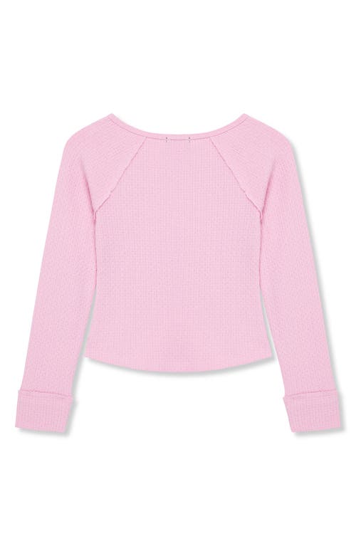 TRUCE TRUCE KIDS' WAFFLE STITCH LONG SLEEVE TOP 