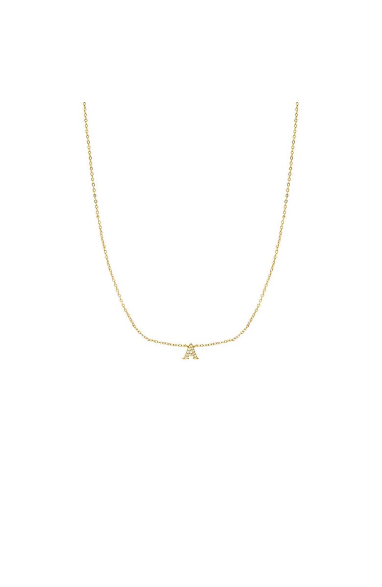 BY ADINA EDEN Pave Mini Initial Pendant Necklace, Main, color, Gold - N