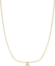 BY ADINA EDEN Pave Mini Initial Pendant Necklace