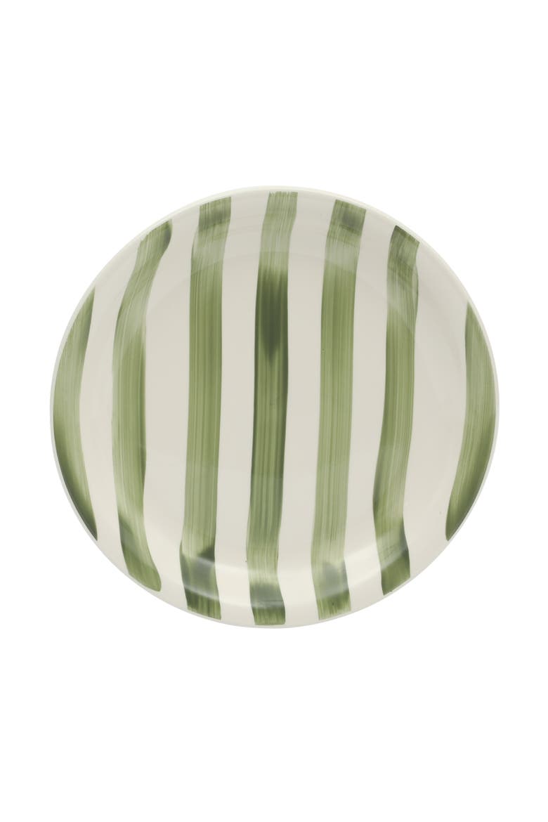 Kenwood Shores 16 Piece Stoneware Plates and Bowls Dinnerware Set, Alternate, color, Green