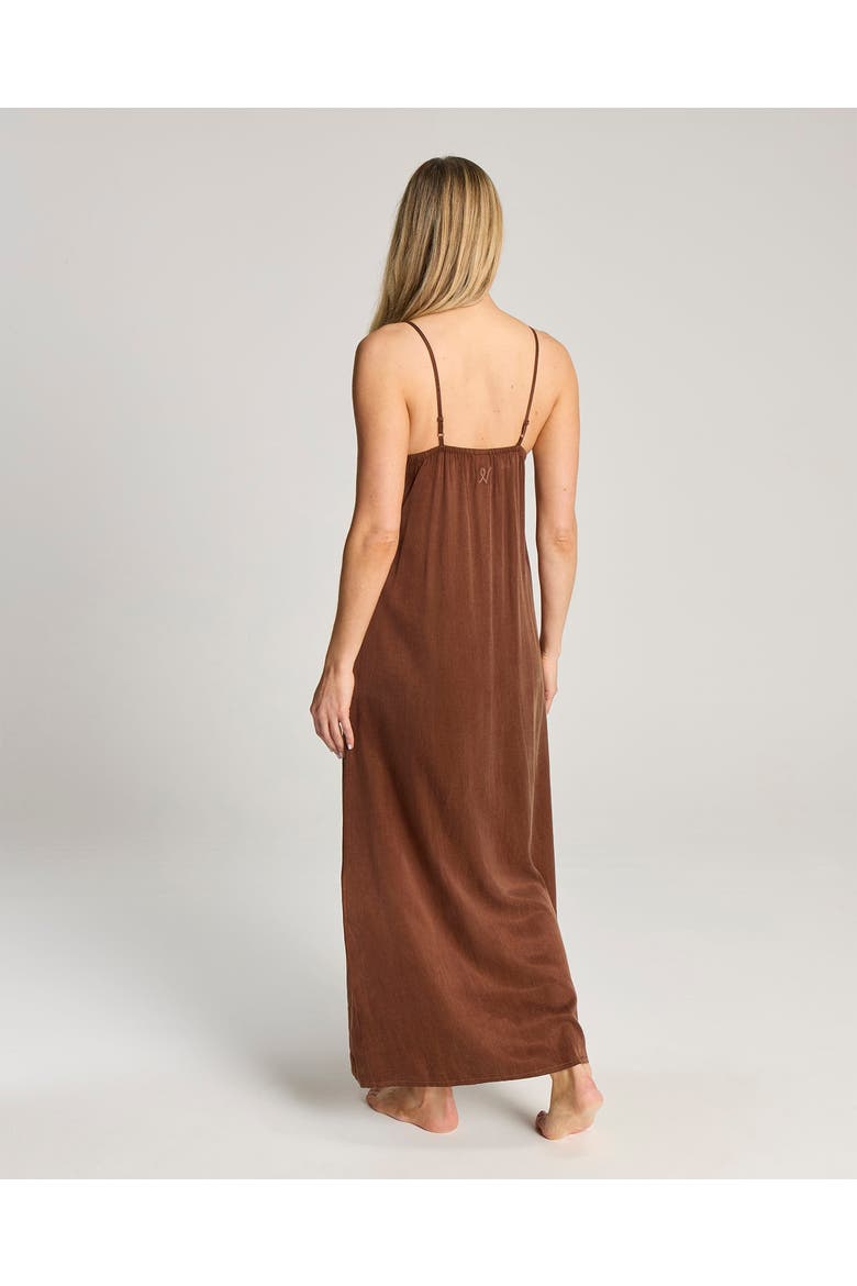 Eco-Luxe Maxi Slip Dress, Alternate, color, Cocoa