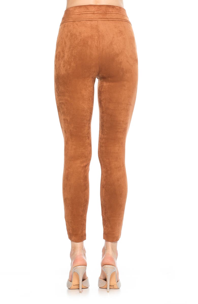Alexia Admor Feyja Faux Suede Leggings, Alternate, color, Camel