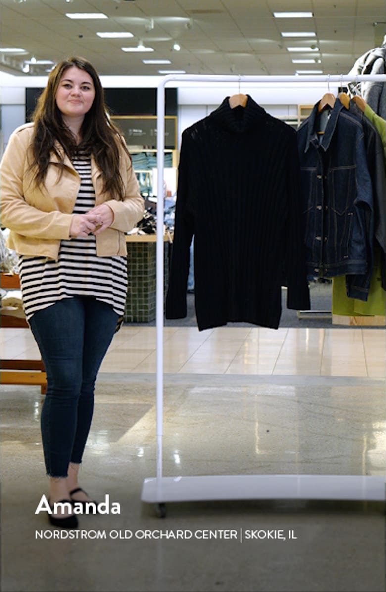 Felicity Turtleneck Long Sleeve Mini Sweater Dress, sales video thumbnail