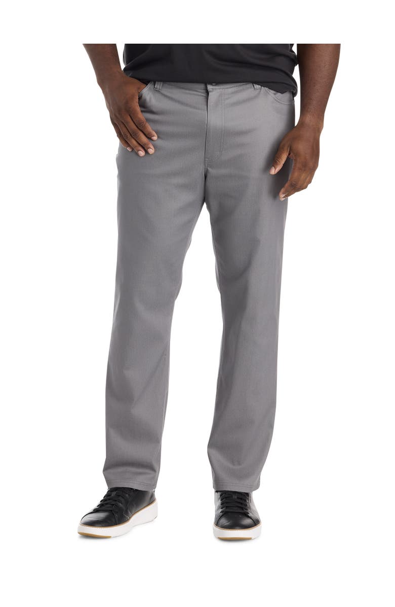 Oak Hill by DXL Big & Tall Straight Fit 5-Pocket Tech Pants, Main, color, Grey Heather