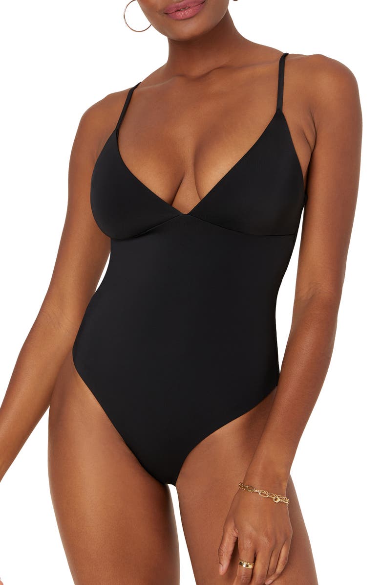 Andie The Lanikai One-Piece Swimsuit, Main, color, Black