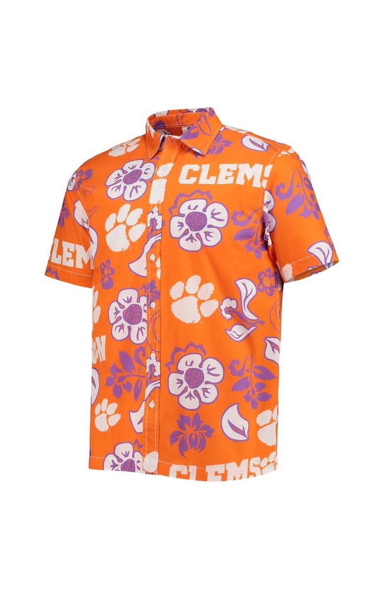 Wes & Willy Men's Wes & Willy Orange Clemson Tigers Floral Button-Up Shirt, Alternate, color, Orange