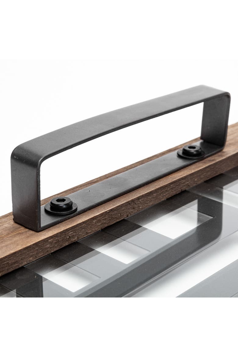 Fantuz Metal - Wood and Glass Serving Tray, Alternate, color, Gray