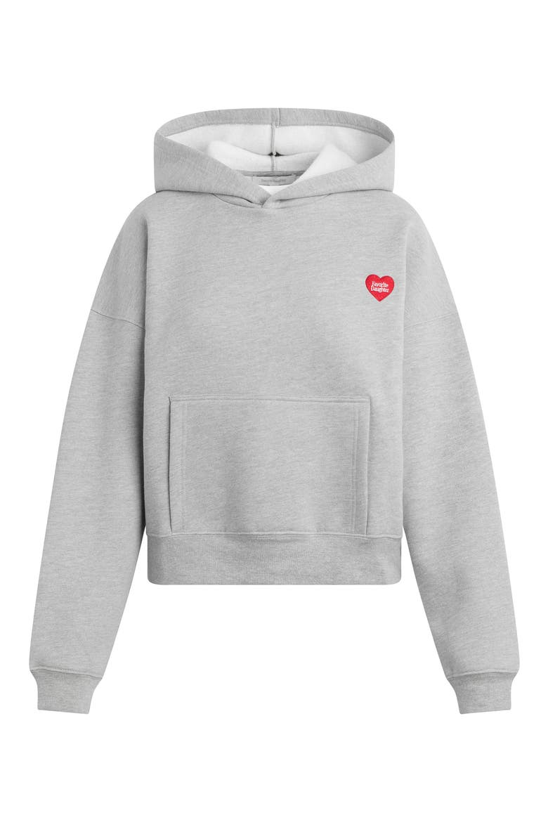 Heart Logo Hoodie, Main, color, HEATHER GREY