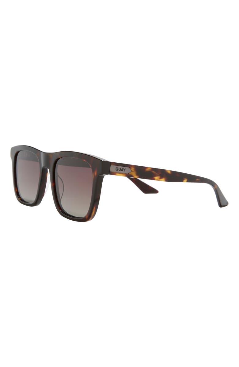 QUAY Flip Side 53mm Polarized Square Sunglasses, Alternate, color, Dark Tort/ Brown Polarized