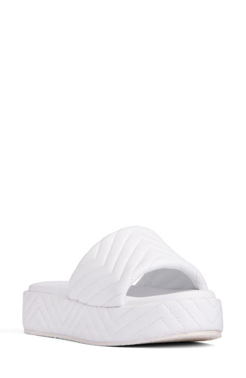 Beautiisoles Deedee Platform Slide Sandal In White