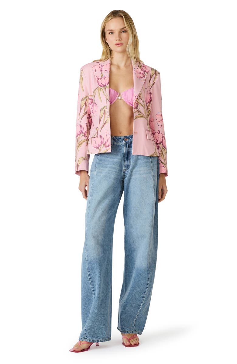 Steve Madden Regina Print Blazer, Alternate, color, Rosette Pink