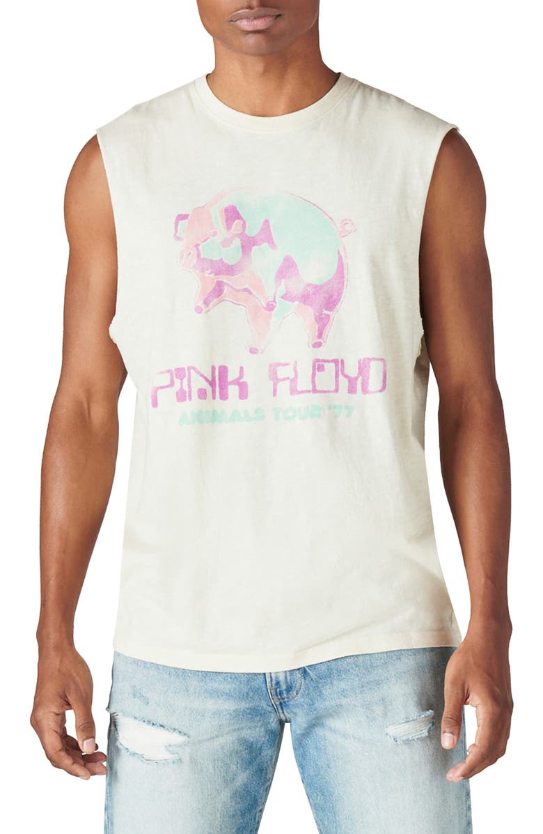 Lucky Brand Pig Cotton Graphic Muscle Tee, Main, color, 