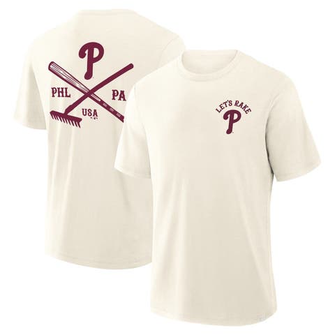 Men's Fanatics Cream Philadelphia Phillies Nostalgia Stadium Slub T-Shirt
