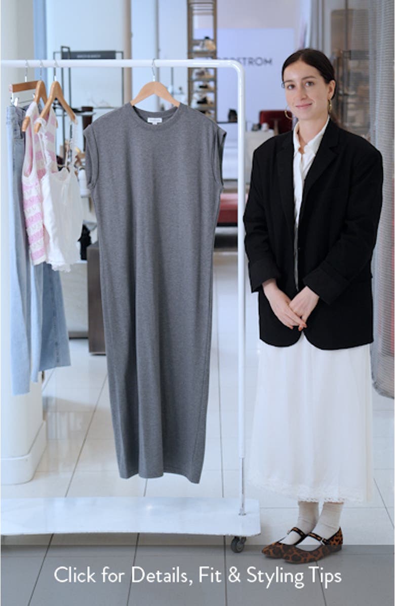 Muscle Sleeve Pima Cotton Jersey Maxi Dress