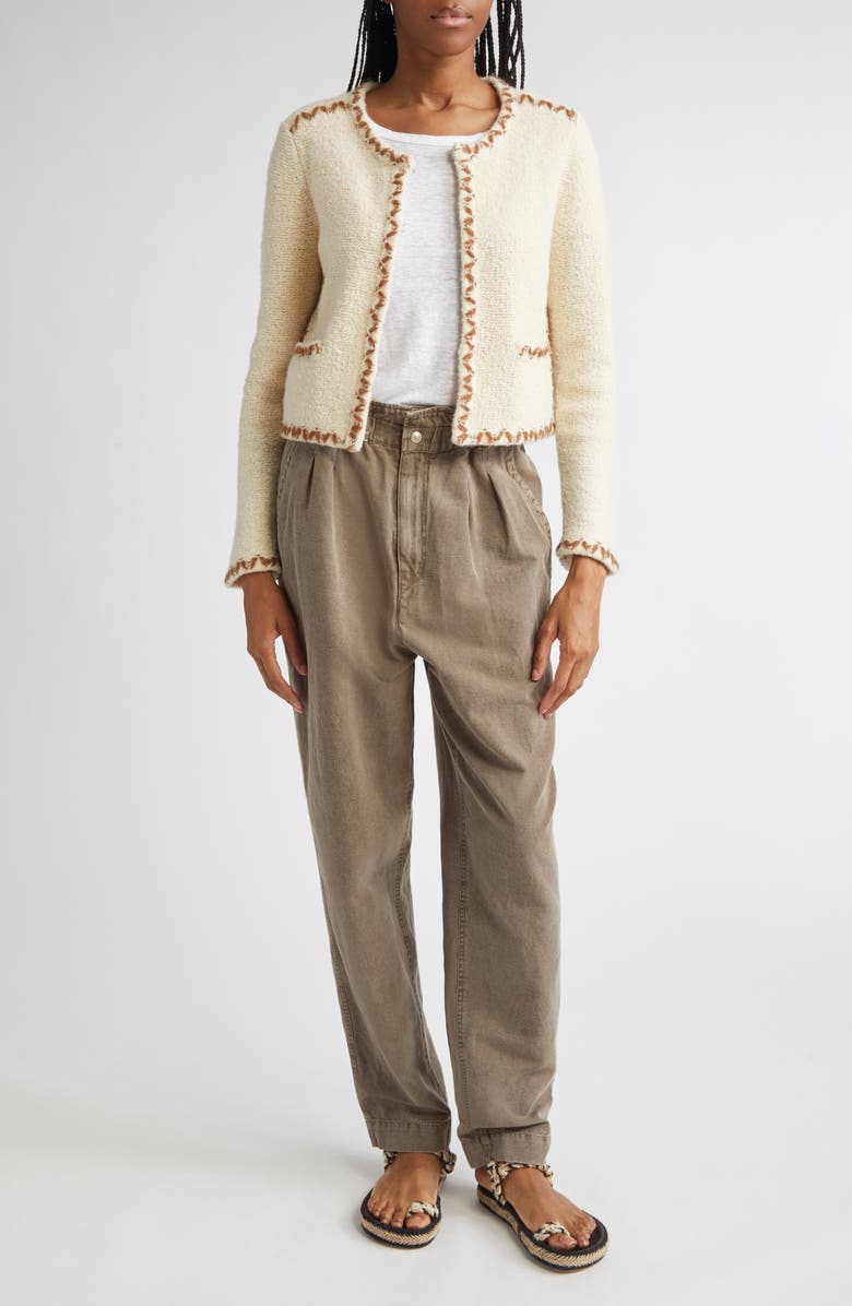 Isabel Marant Étoile Rochelle Bouclè Jacket, Alternate, color, Ecru/ Bronze