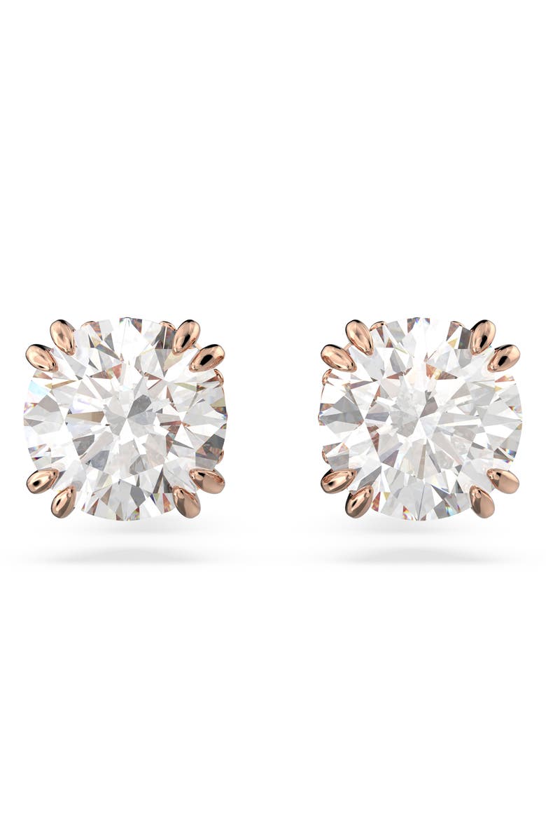 Swarovski Constella Round Crystal Stud Earrings, Main, color, Rose Gold