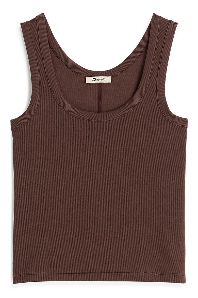 Scoop Neck Regenerative Cotton Rib Tank, Alternate, color, HENNA