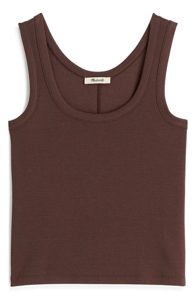 Madewell Scoop Neck Regenerative Cotton Rib Tank, Alternate, color, Henna