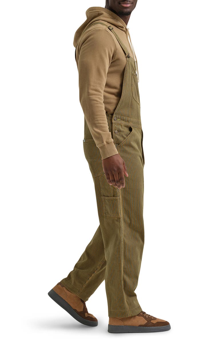 Lee Railroad Stripe Workwear Bib Overalls, Alternate, color, Overdye Raw Umber Railroad