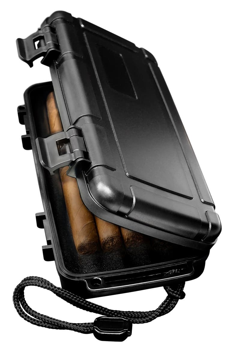 Cigar Travel Humidor, Alternate, color, BLACK
