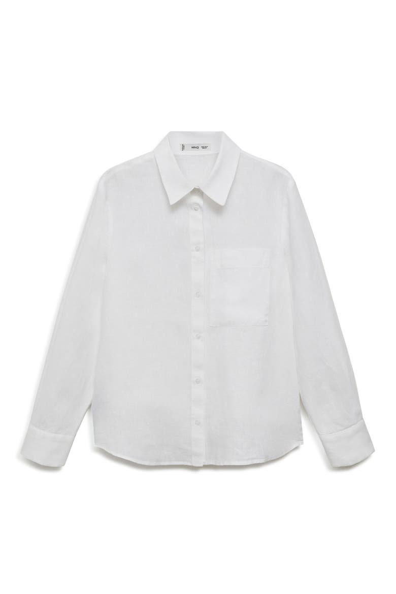 Linen Button-Up Shirt, Alternate, color, OFF WHITE