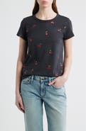 rag & bone Cherry Print Cotton Graphic T-Shirt