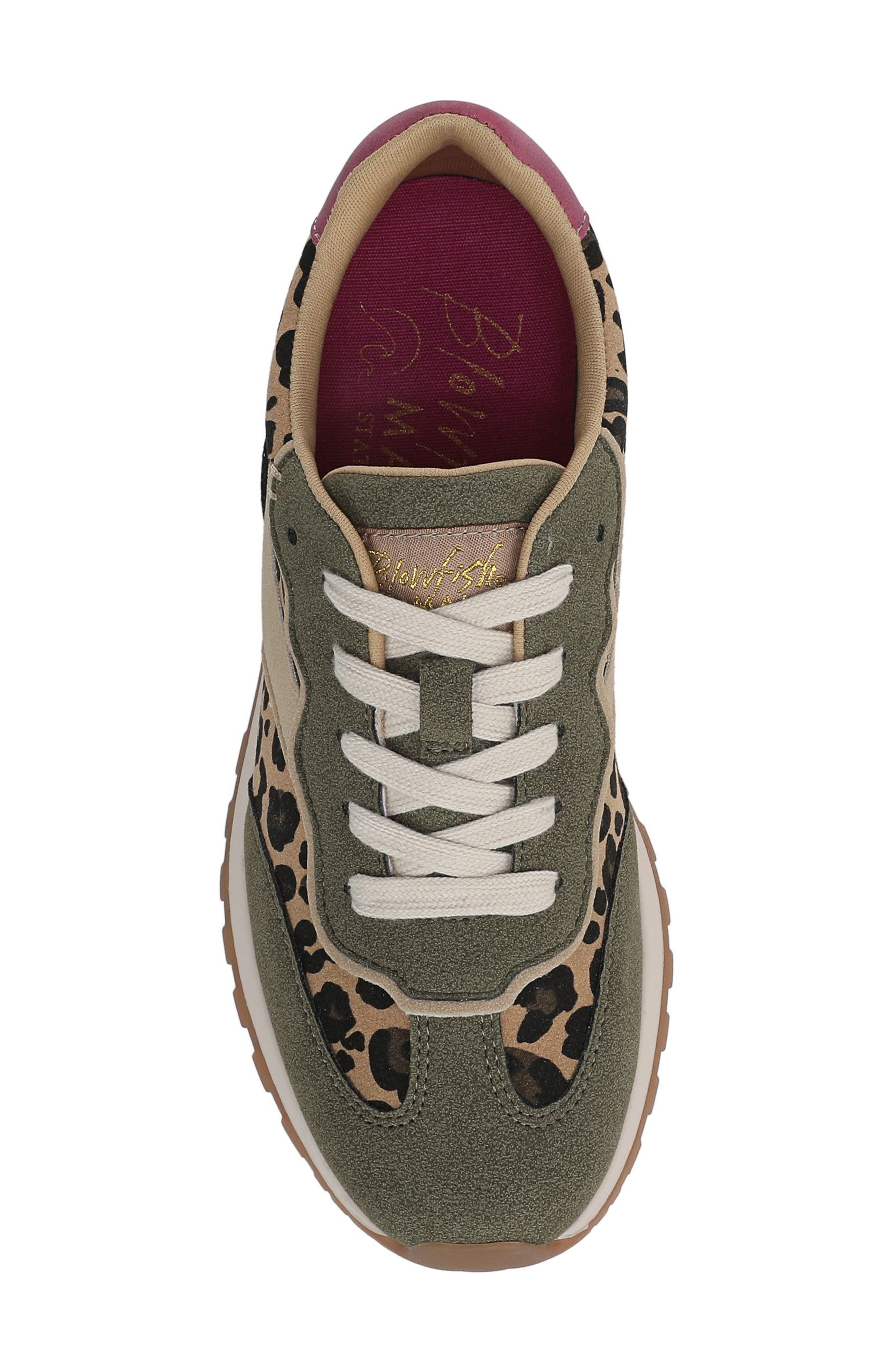 Blowfish Malibu Valley Sneaker, Alternate, color, Olive / Leopard Faux Suede
