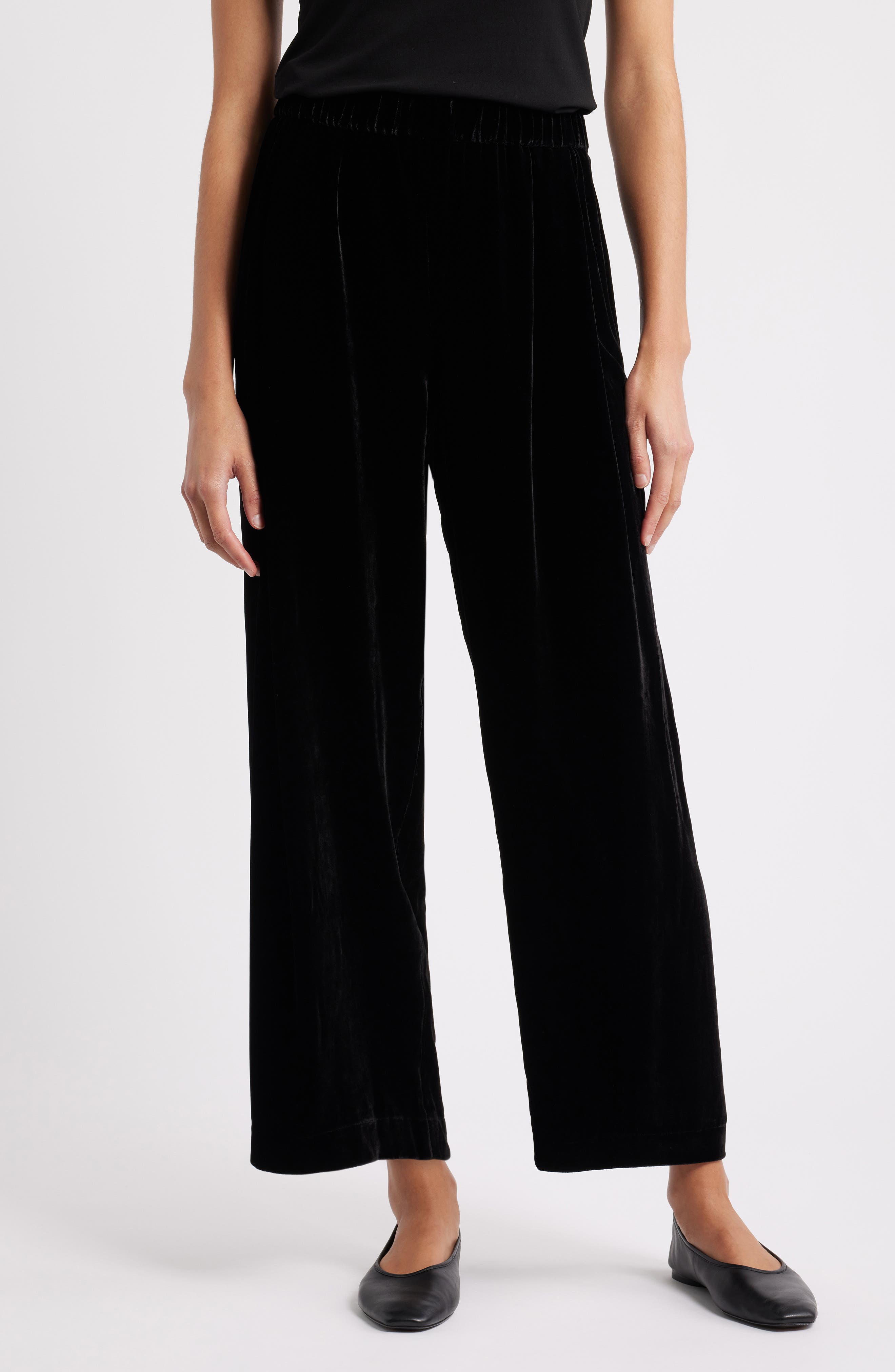 Eileen Fisher Straight Leg Velvet Ankle Pants