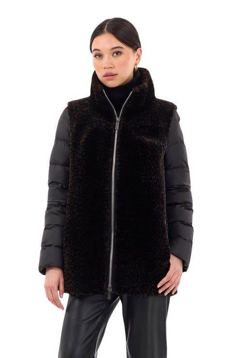 Genuine Shearling Jacket, Detachable Sleeves