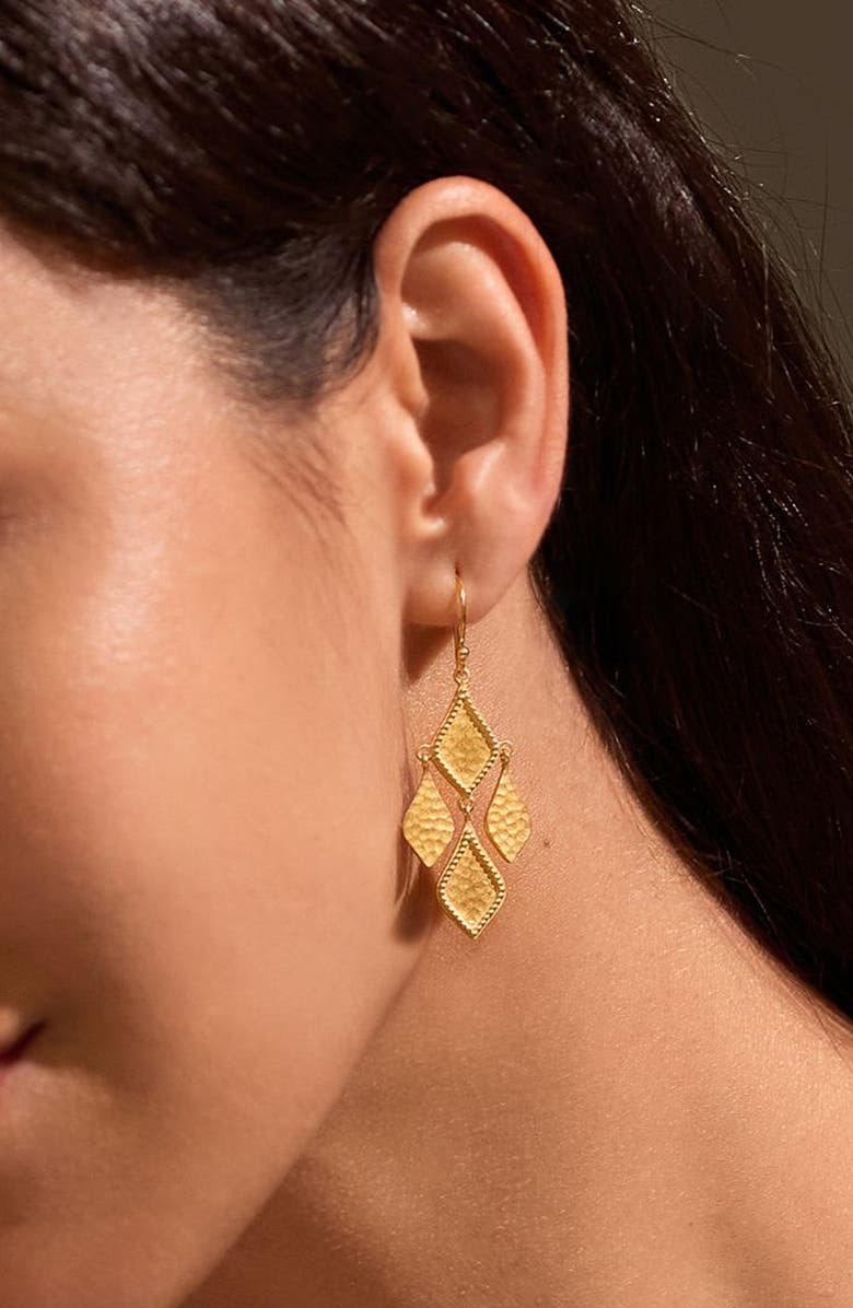 Satya Jewelry Adorned with Light Chandelier Earrings, Alternate, color, Gold