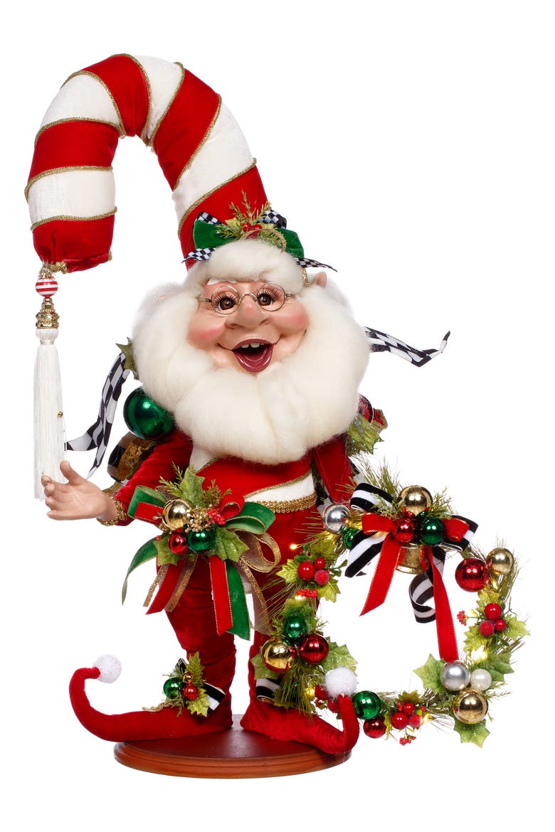 Candy Cane Elf Scene with Lights, Medium, Main, color, Red
