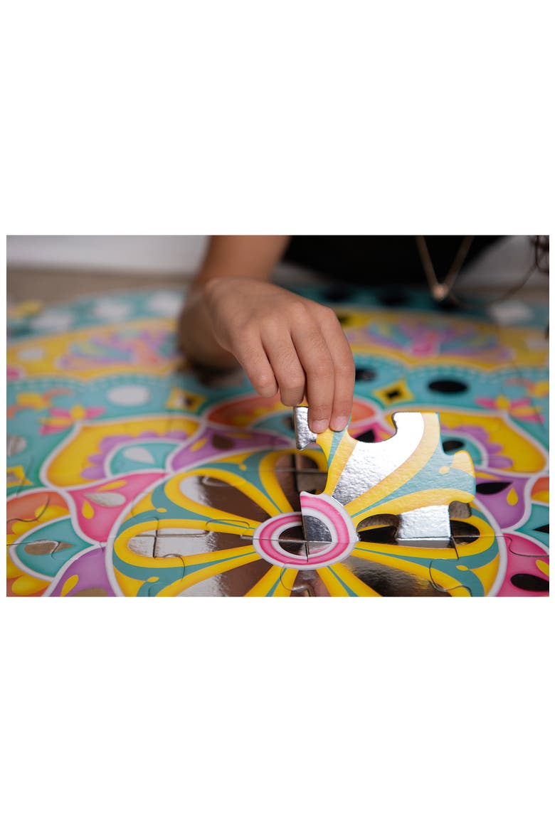 Magic Mirror Silver Foil Rangoli Puzzle - 75 pcs, Alternate, color, MULTI COLOR