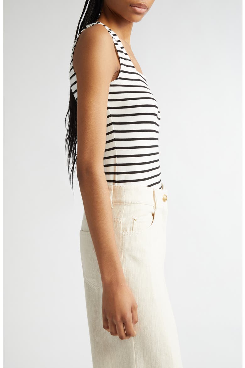 Stripe Square Neck Tank, Alternate, color, CREAM-BLACK