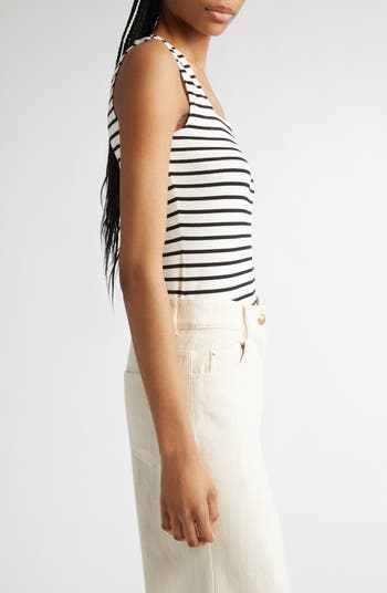 売れ筋商品|||サンクチュアリー カットソー トップス レディース Women's Desert Square-Neck Sleeveless Sequin Top Sand Sequin Stripe Sanctuary Desert Square Neck Tank Top In Sand | ShopSimon