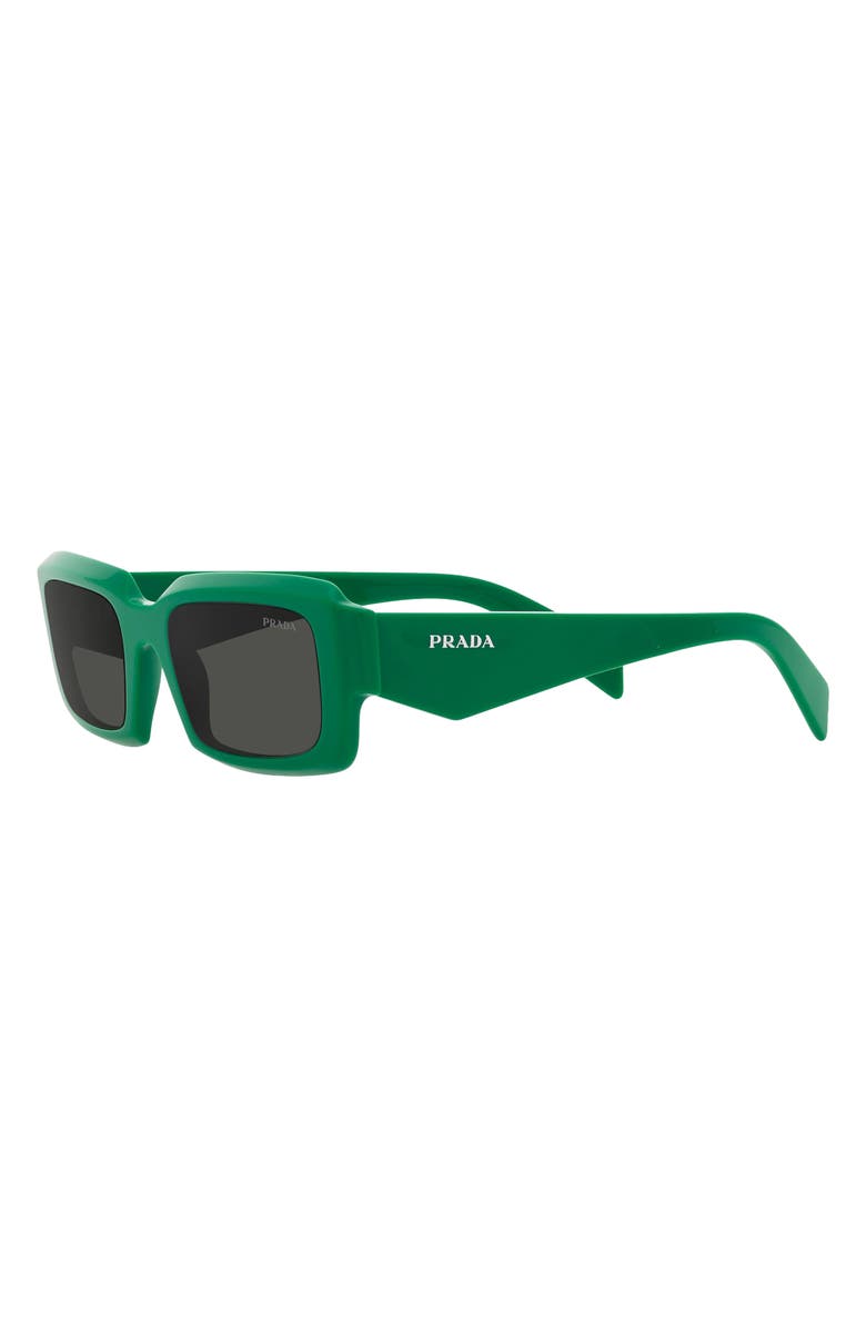 Prada 55mm Irregular Sunglasses, Alternate, color, Green/Dark Grey
