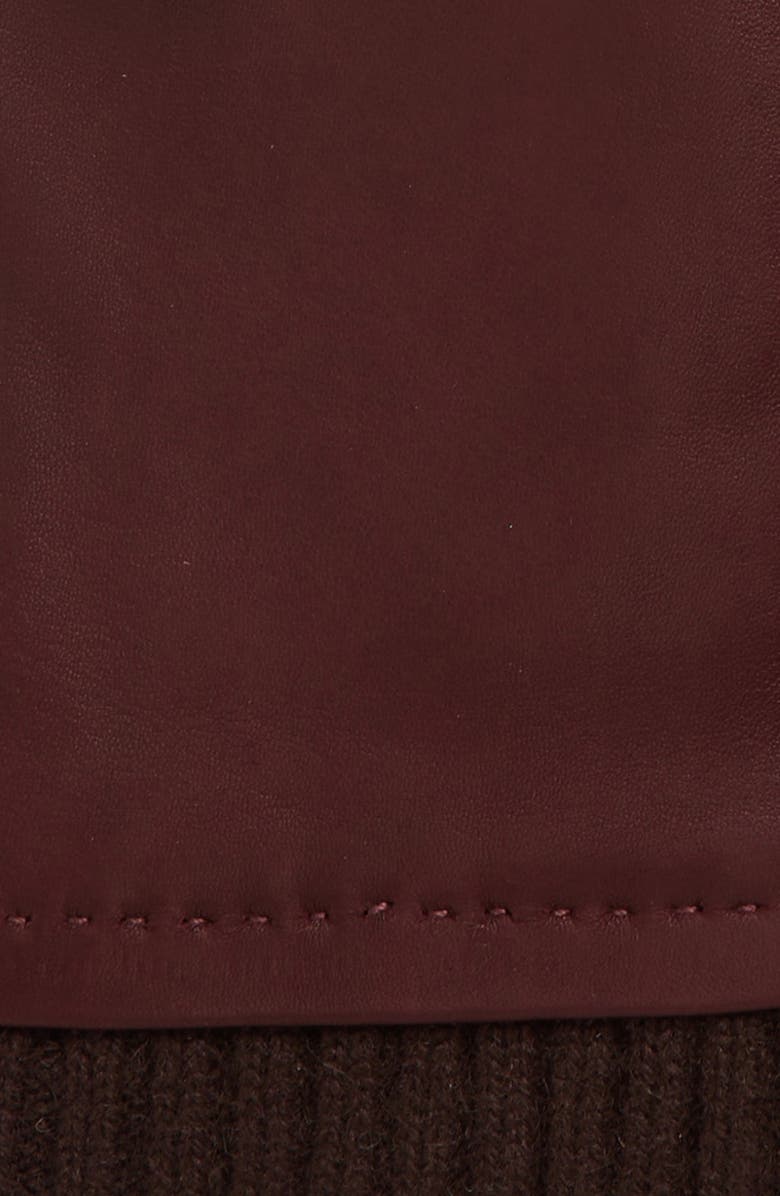 Vince Rib Cuff Cashmere & Leather Gloves, Alternate, color, Fig