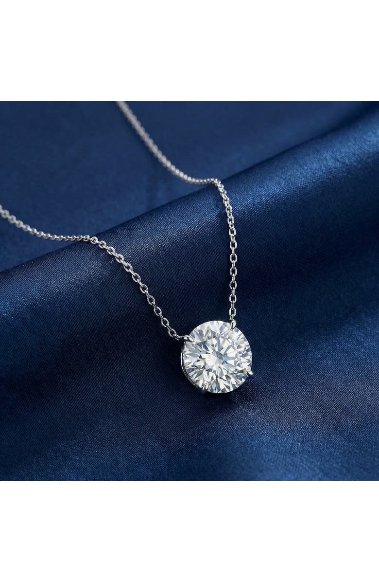 Bliss Diamond 1 1/2Ct Round Cut Solitaire Diamond Pendant 14k Gold Women's 18" Chain Lab Grown, Alternate, color, White Gold