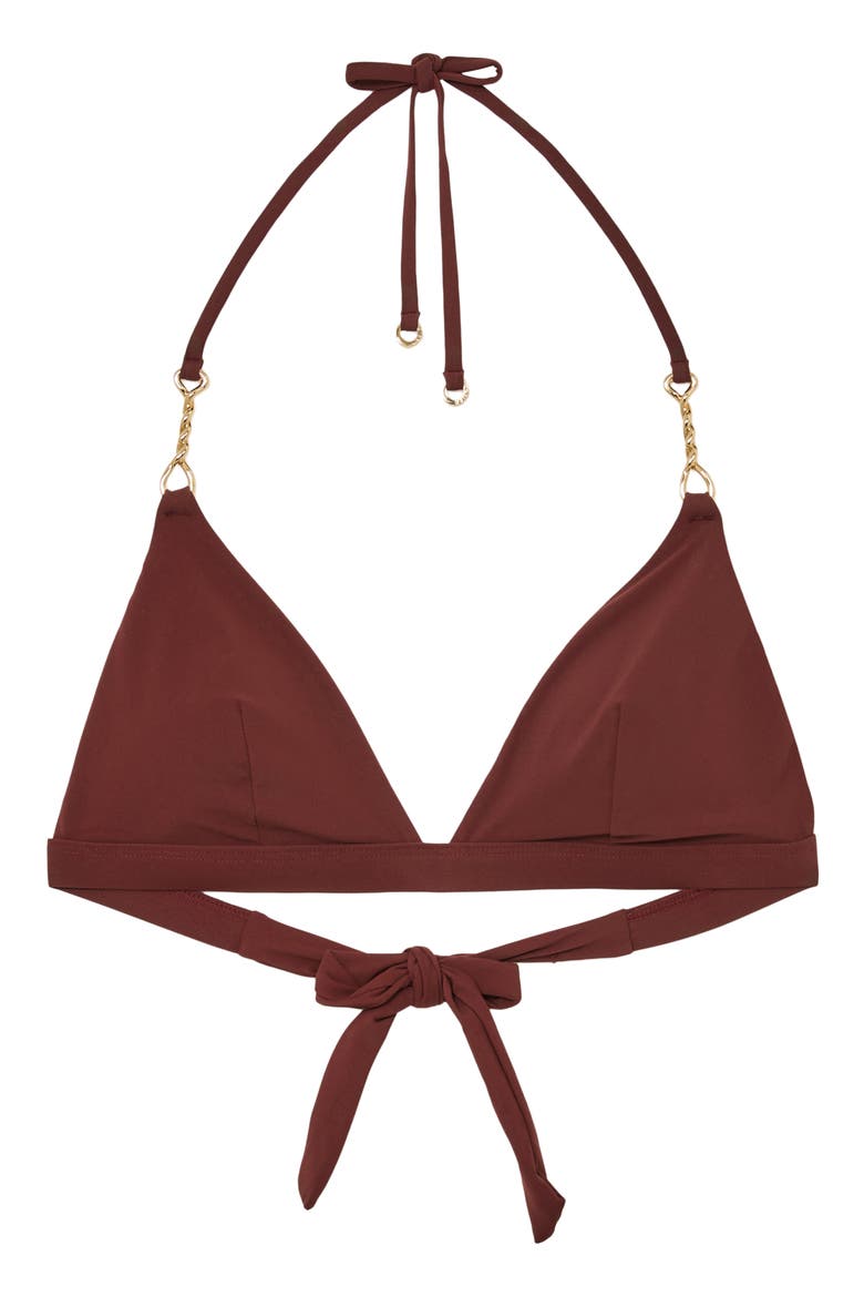Ruby Triangle Bikini Top, Alternate, color, RHUBARB RED