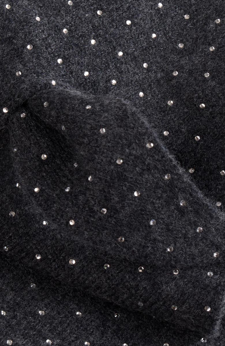 SANDRO Wool and cashmere scarf, Alternate, color, Charcoal Grey