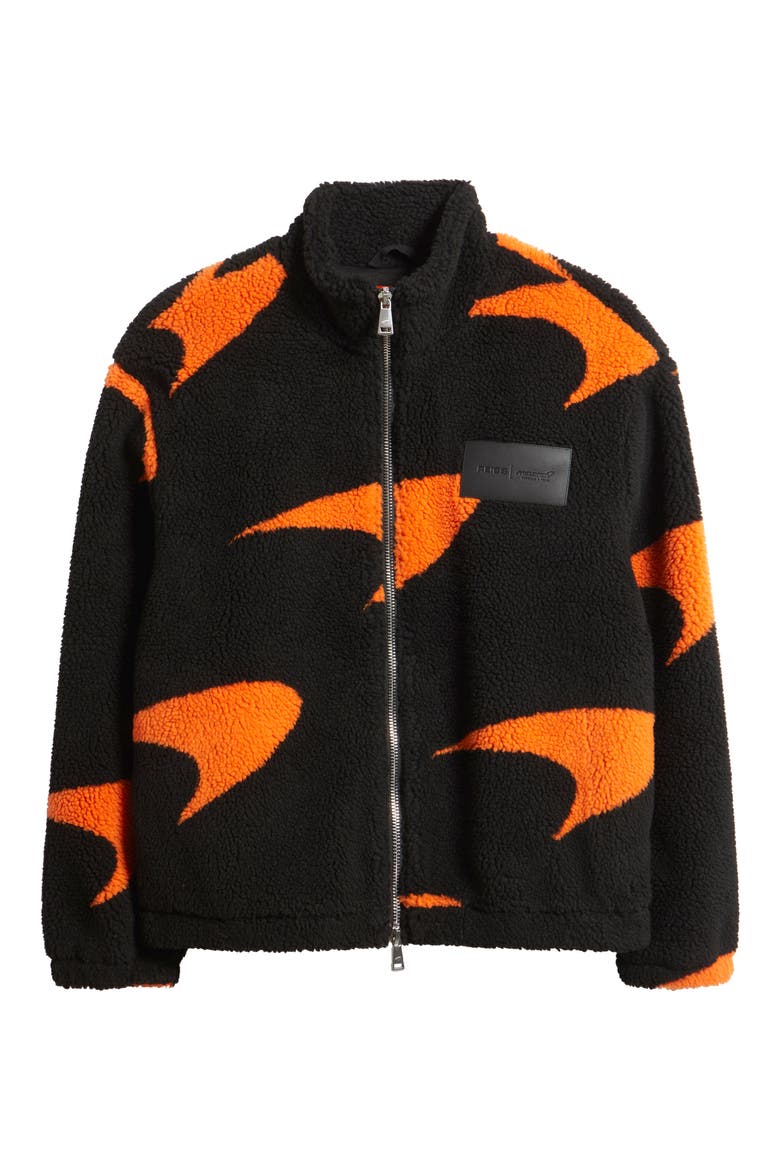 x McLaren Fleece Jacket, Alternate, color, BLACK/ PAPAYA OR