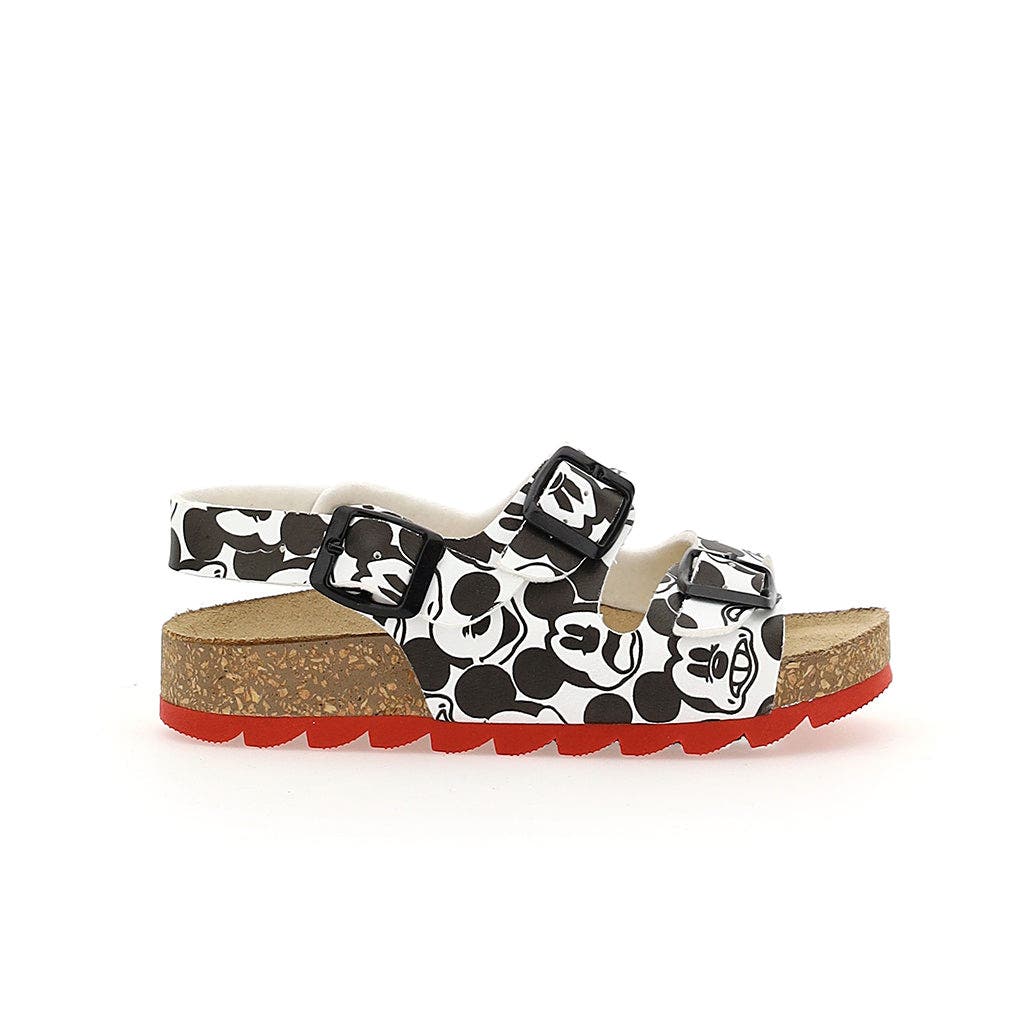 Old School Mickey Cartoon Sandals, Alternate, color, White