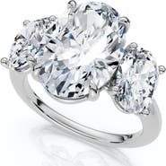 Bliss Diamond Certified 6Ct Three Stone Oval Diamond Anniversary Engagement Ring Lab Grown 14k