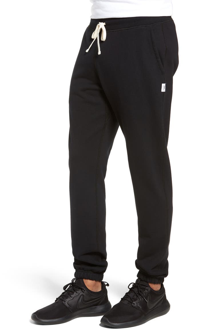 Midweight Terry Standard Sweatpants, Alternate, color, BLACK