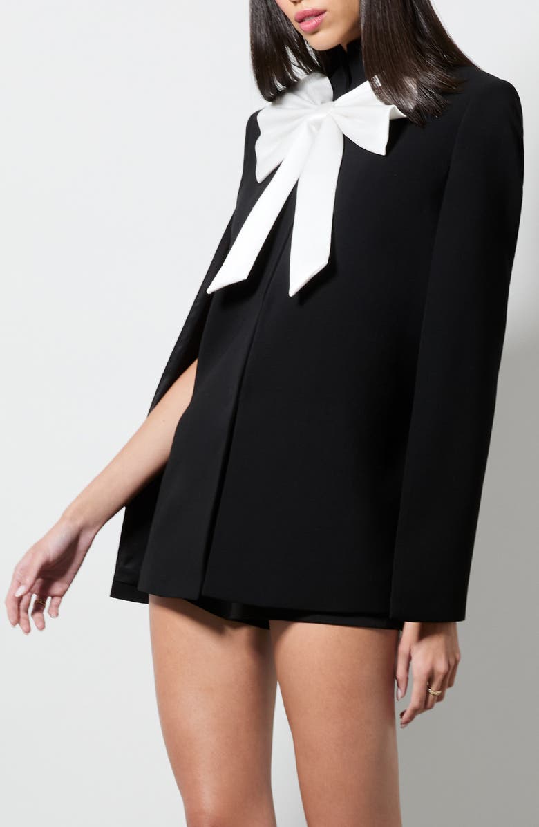 Alice + Olivia Philippa Bow Cape Jacket, Alternate, color, 
