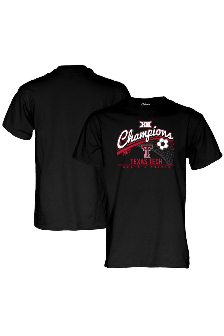 Unisex Blue 84  Black Texas Tech Red Raiders 2023 Big 12 Women's Soccer Regular Season Champions T-Shirt, Main, color, Black