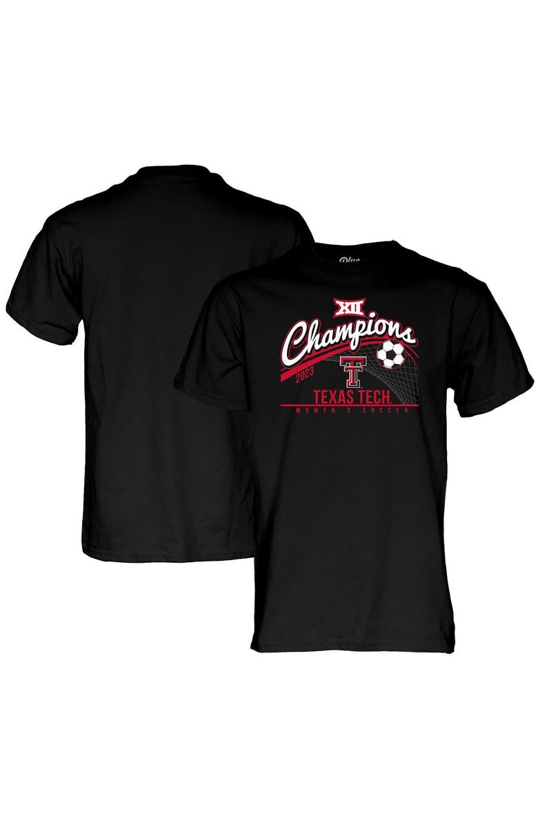 BLUE 84 Unisex Blue 84  Black Texas Tech Red Raiders 2023 Big 12 Women's Soccer Regular Season Champions T-Shirt, Main, color, 
