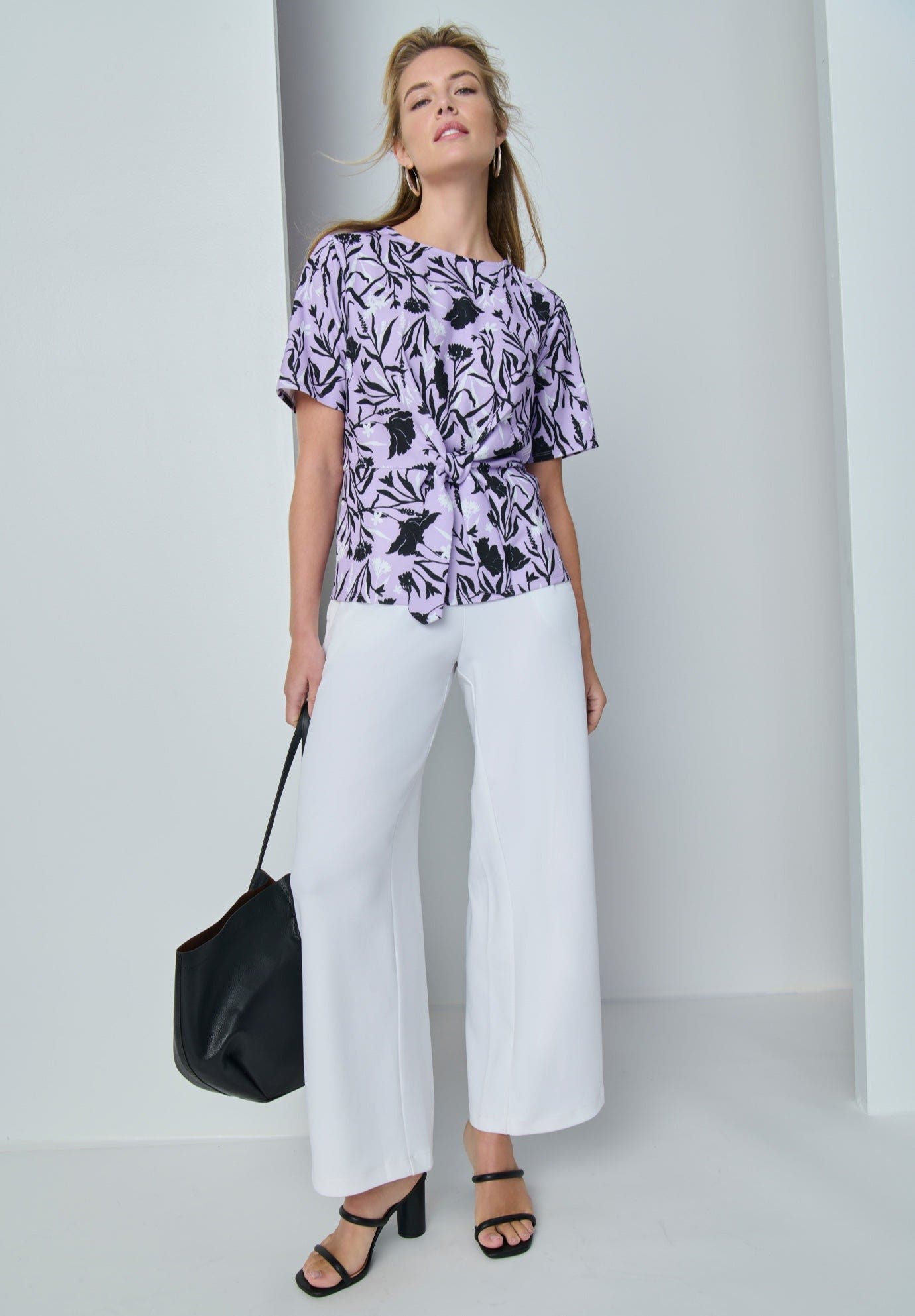 Stretch Crepe Tie Waist Top - image 4