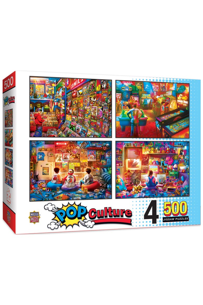 Pop Culture 500pc Puzzles 4 Pack, Main, color, Multicolor