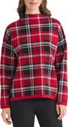 Jones New York Jacquard Plaid Funnel Neck Sweater