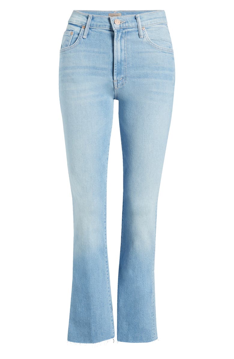 MOTHER The Insider High Waist Fray Hem Crop Bootcut Jeans, Alternate, color, Friendly Reminder